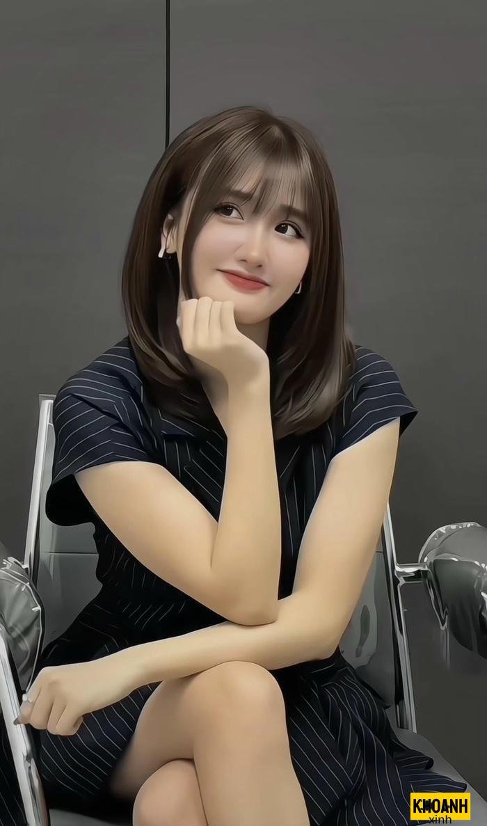 ảnh gái xinh tóc ngang vai đẹp