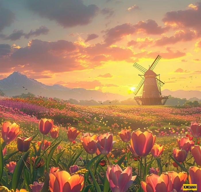 cánh đồng hoa tulip đẹp