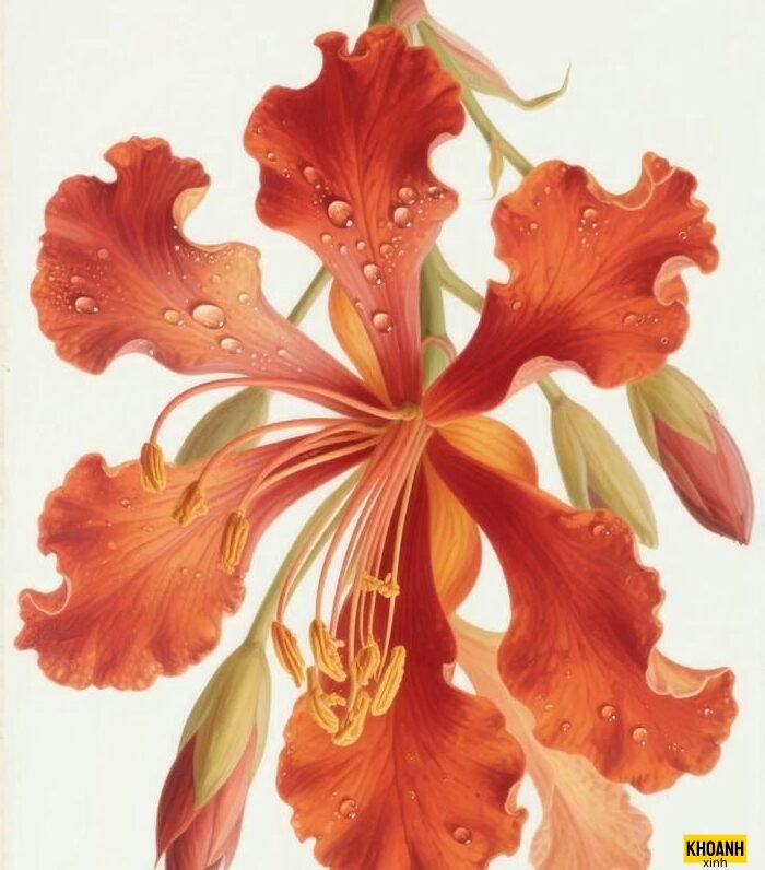 chùm phượng vĩ đỏ thắm