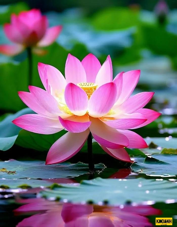 đóa sen hồng ban mai