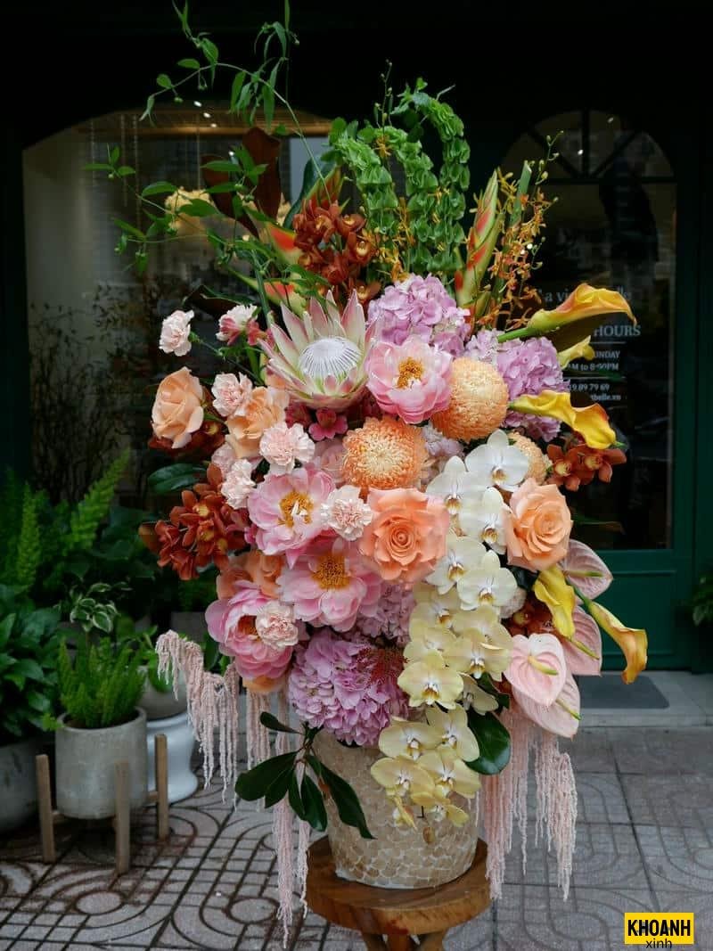 giỏ hoa sinh nhật hồng