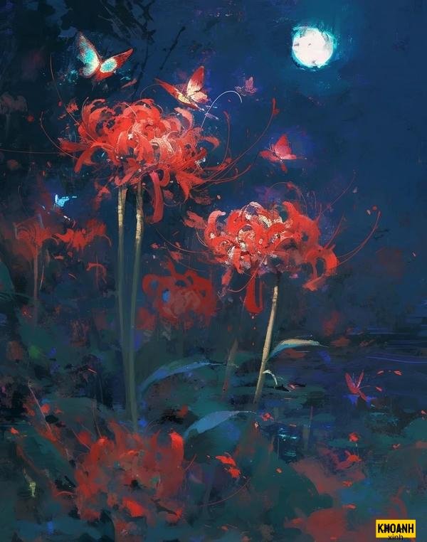 hoa bỉ ngạn u tối nét