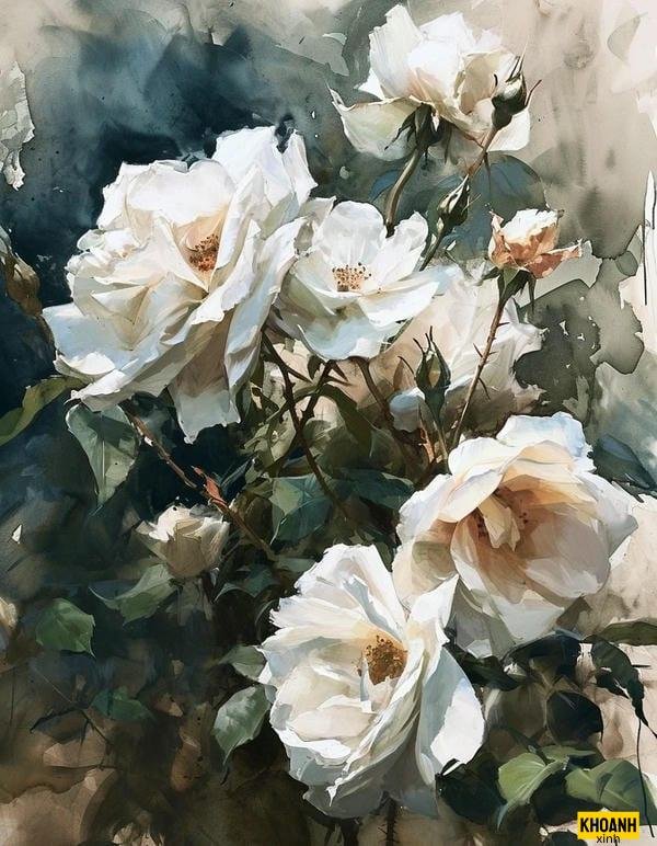 hoa hong trang trong nang