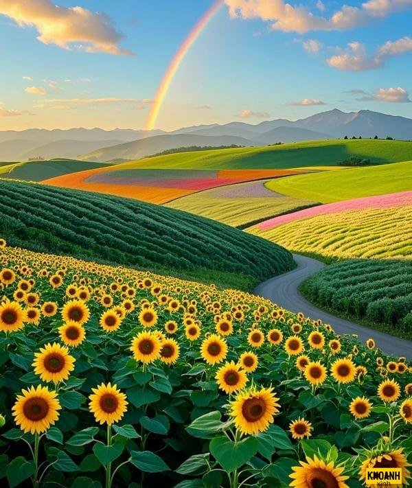 hoa hướng dương vàng óng