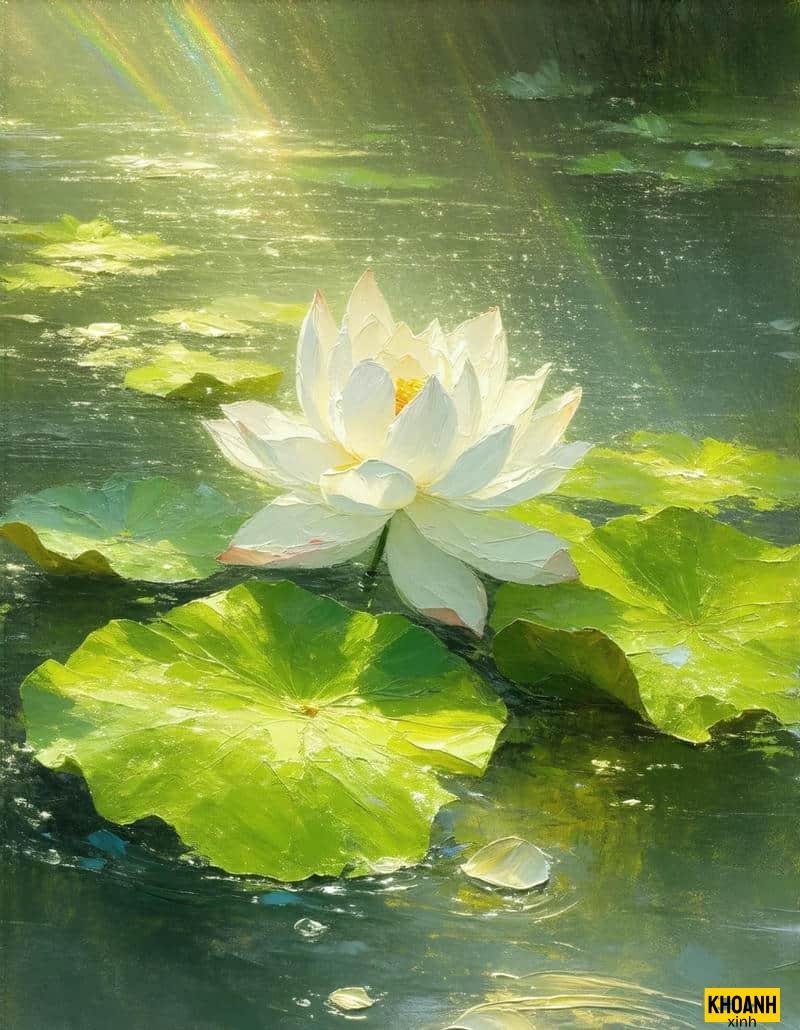 hoa sen trang nghe thuat