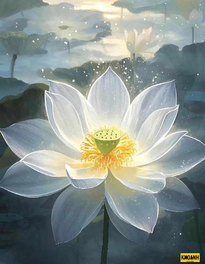 hoa sen trắng trong nắng