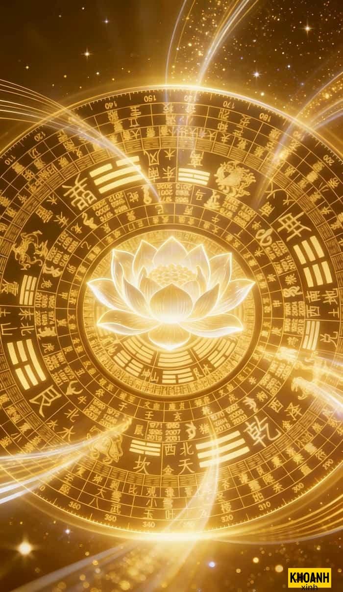 hoa sen trong ánh đạo