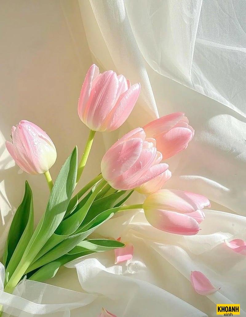 hoa tulip trang trí xinh