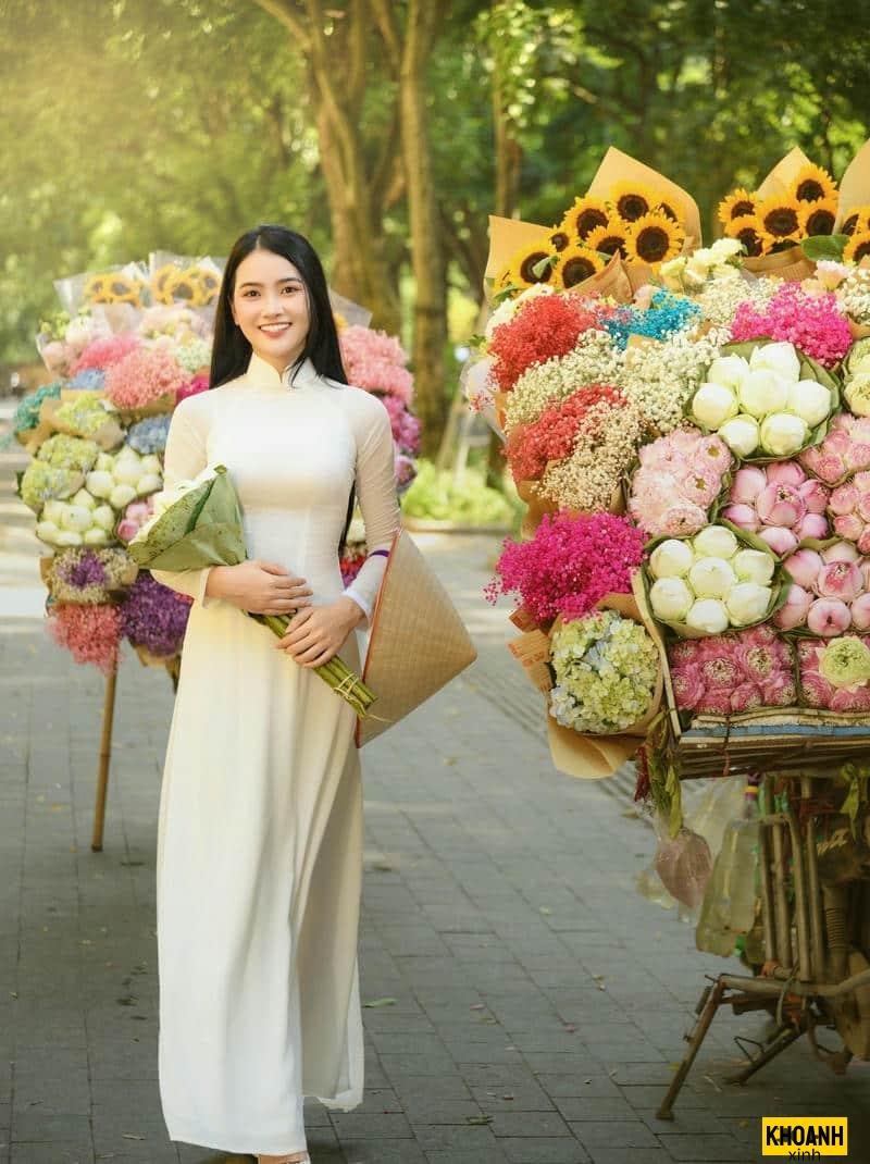 nắng thu bên xe hoa