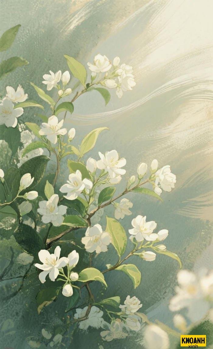 nhành hoa nhài đơn sơ