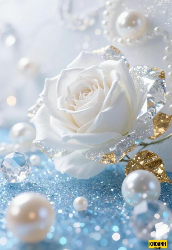 nhành hồng trắng đơn lẻ