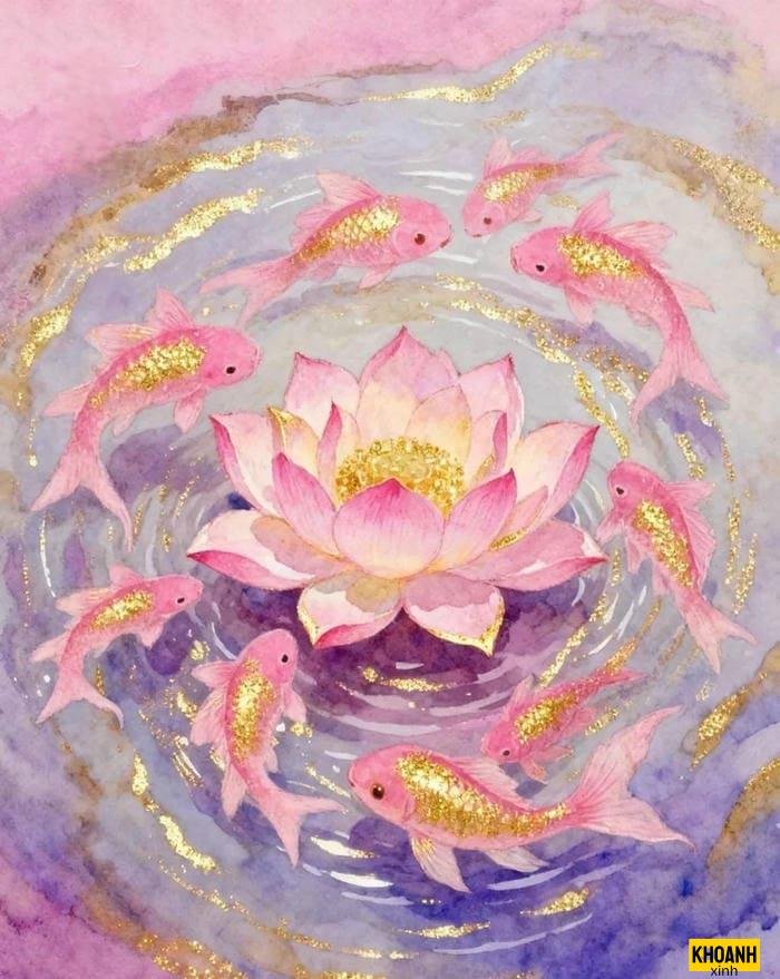 nhành sen hồng dịu dàng