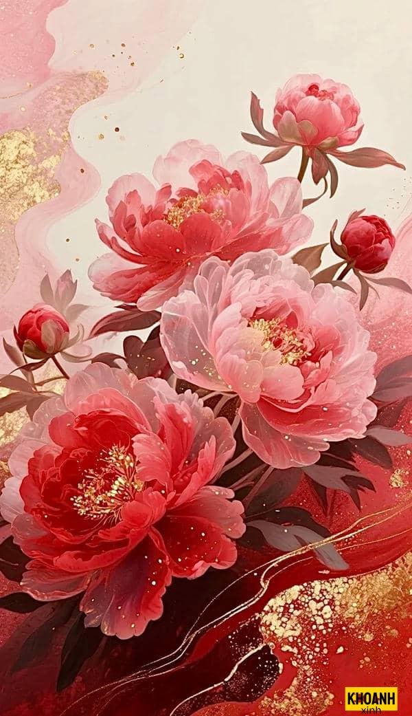 sắc hồng hoa mẫu đơn