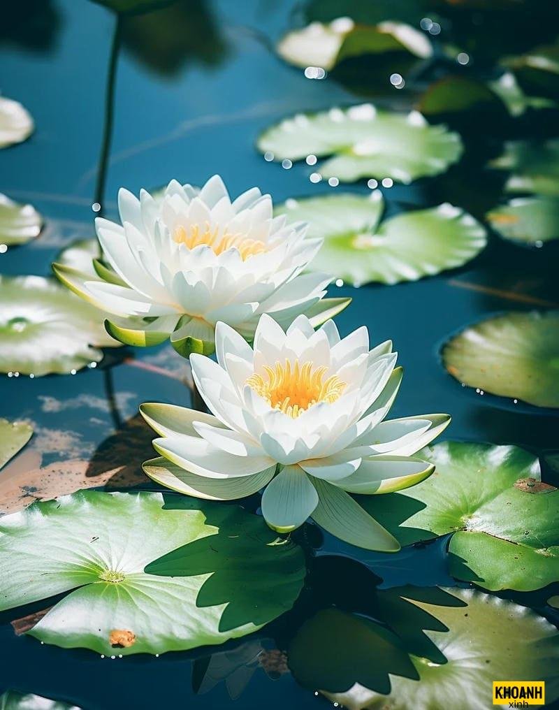 vuon hoa sen trang no